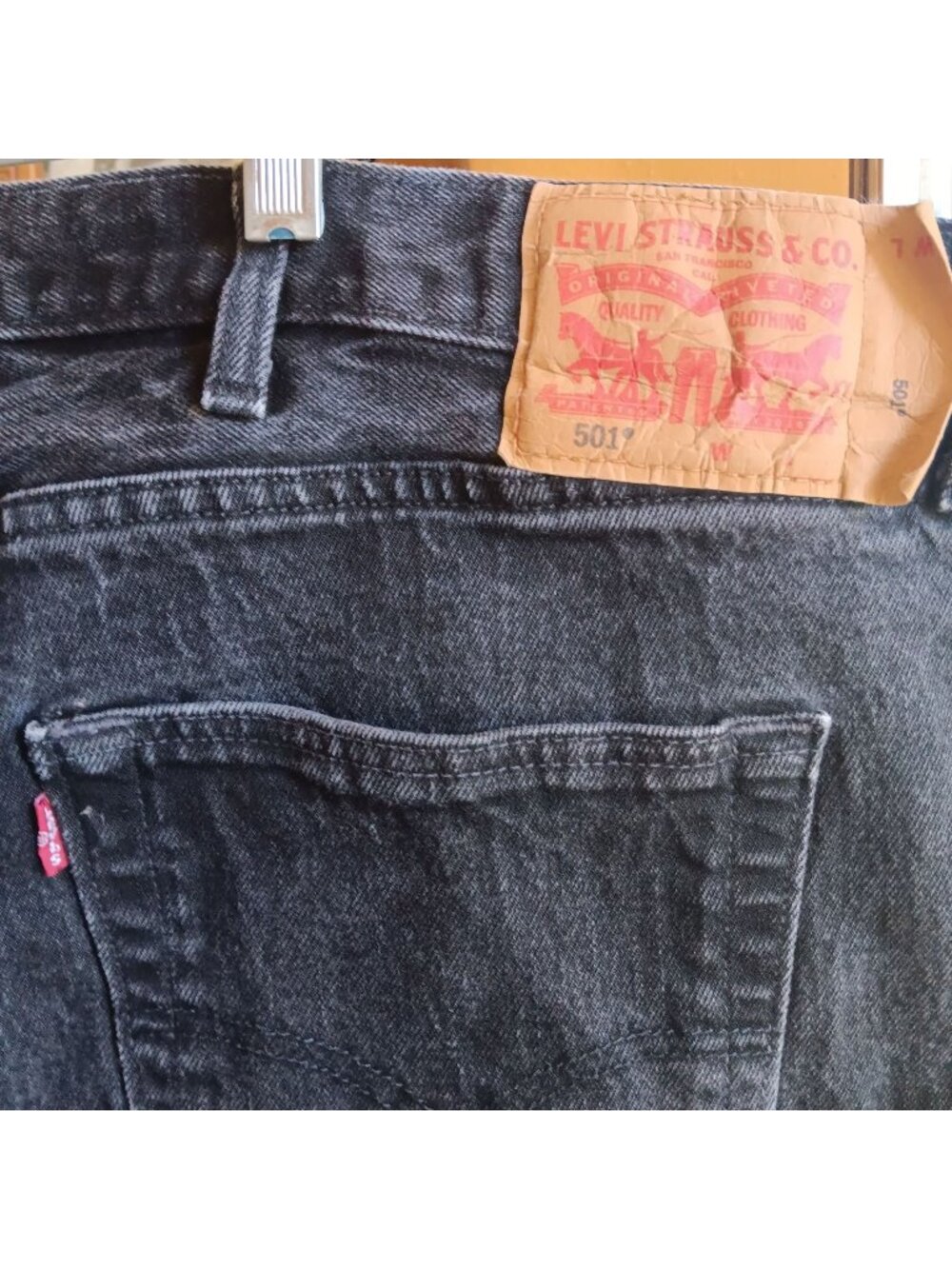 Men's 52x30 Levis 501 Jeans Black Denim Buttonfly